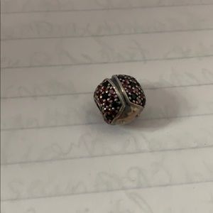 Pandora silver jeweled lady bug charm